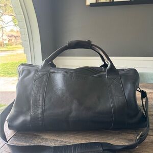 Tecovas Black Leather Duffel Bag